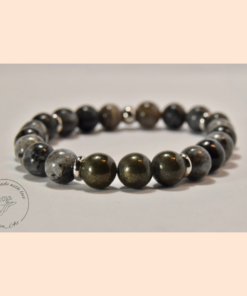 Larvikit – Pirit ásvány karkötő