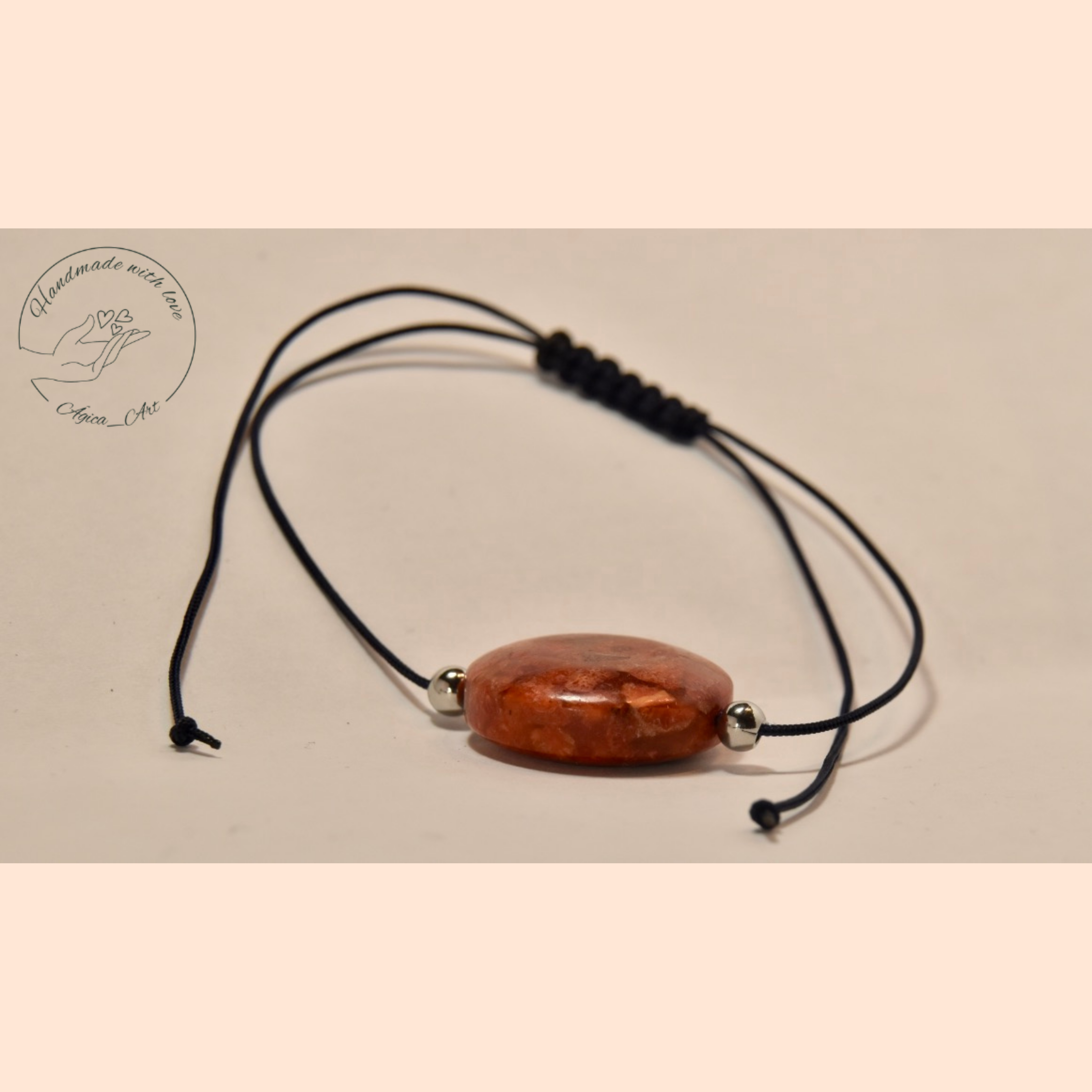 Korall húzócsomós karkötő