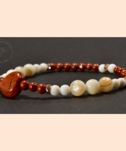 Vörös jáspis – Kagyló ásvány karkötő