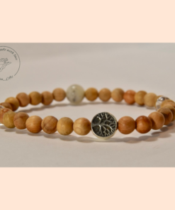 Merlinit – Szantálfa – Hegyikristály karkötő