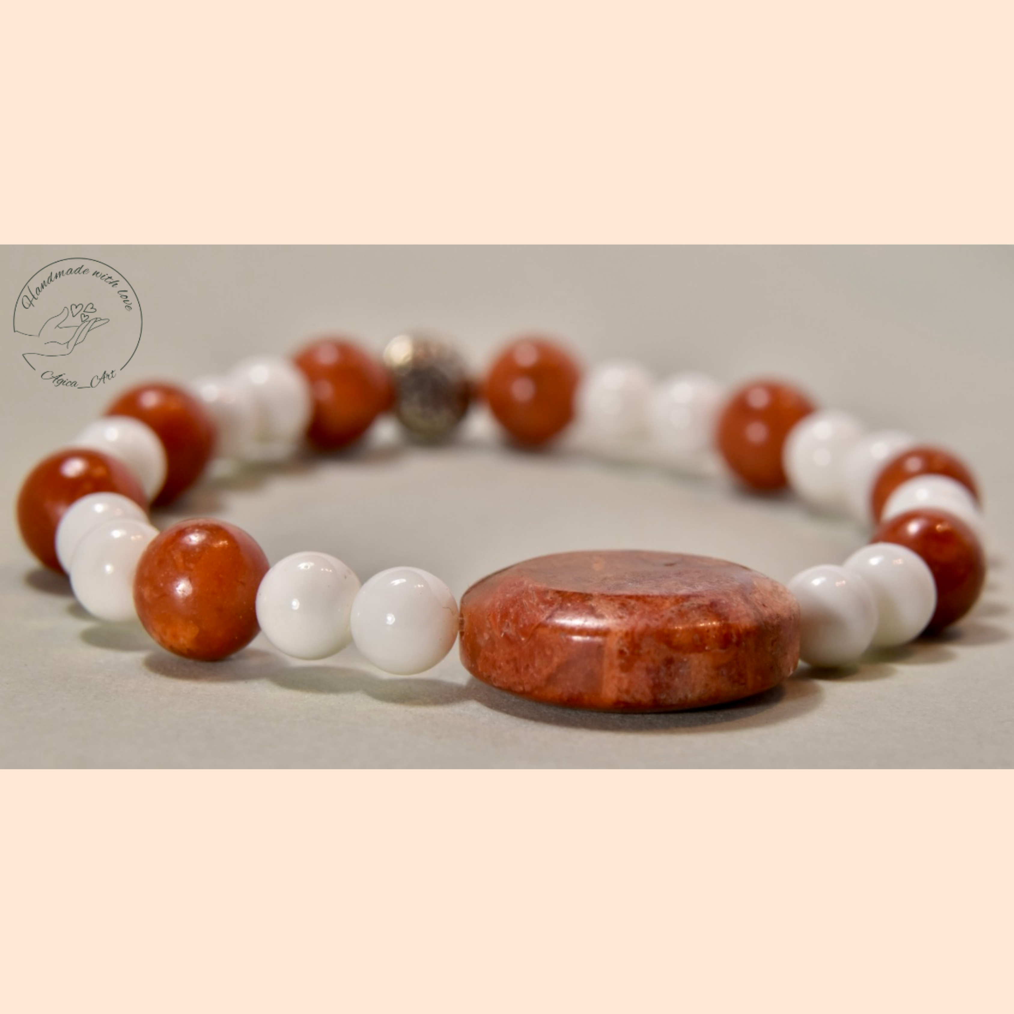 Korall – Kagyló ásvány karkötő