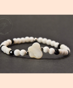 Kagyló – Ónix ásvány karkötő