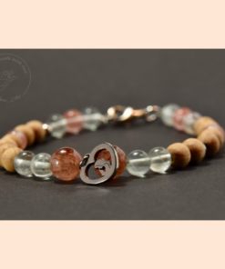 Eperkvarc – nyers fa – Zöld fluorit ásvány karkötő